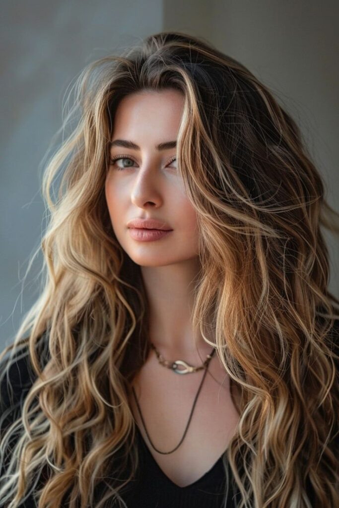 Layered V-Cut for Wavy Hair