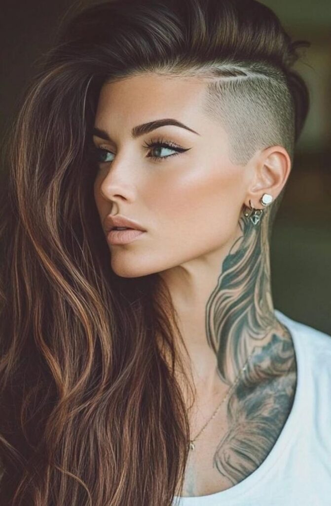 Long Hair With Side Shave Drama
