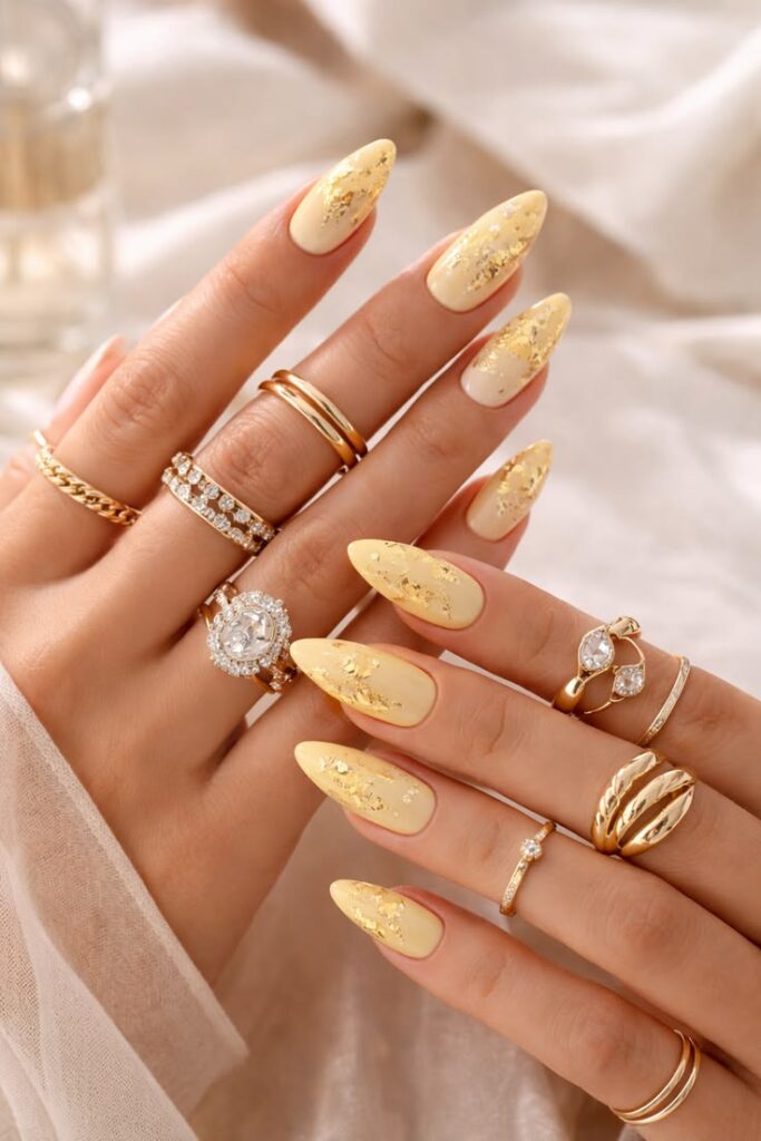 Matte Butter Yellow Nails