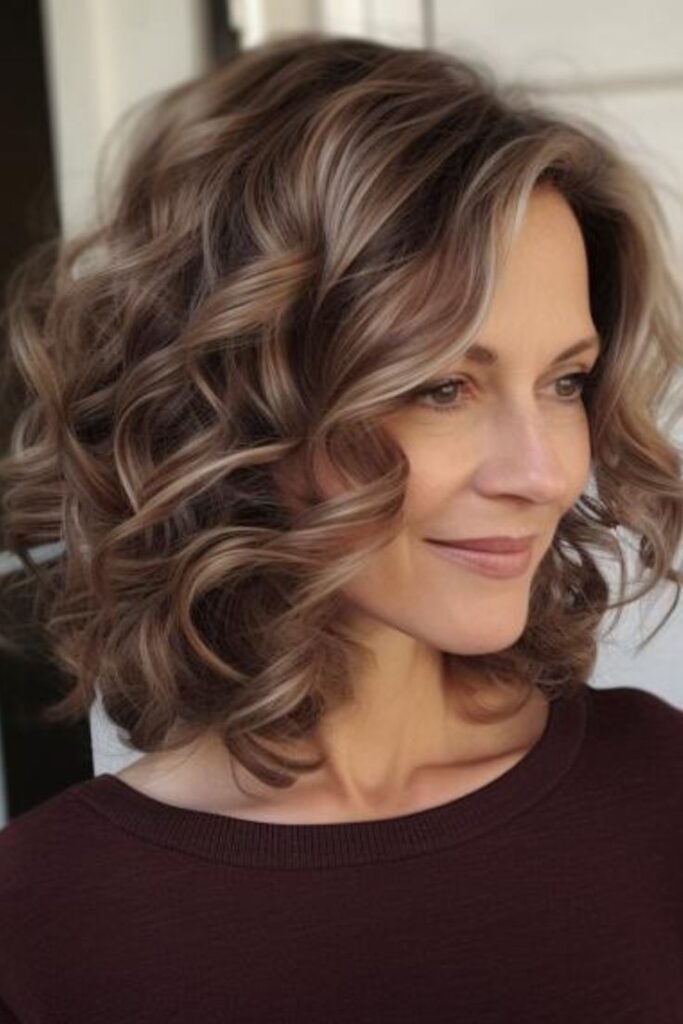 Medium-Length Curly Cut with Layers