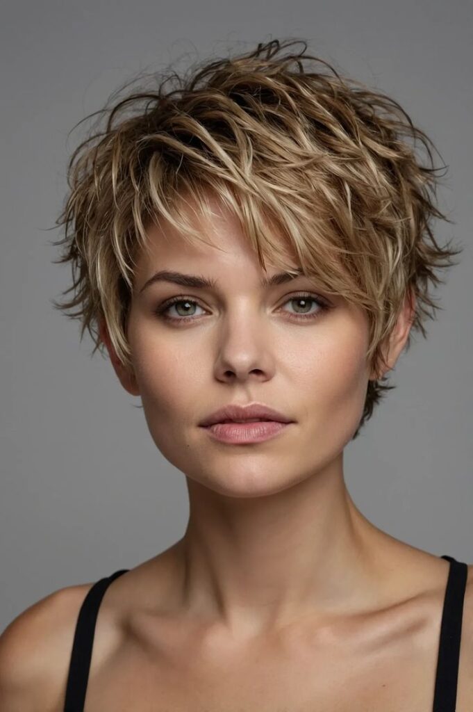 Messy Pixie Shag for Thick Hair Texture Boost