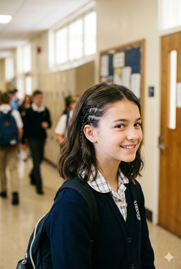 Mini Hidden Braids Hidden Hairstyle for School girls