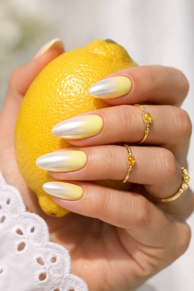Ombre Butter Yellow Nails