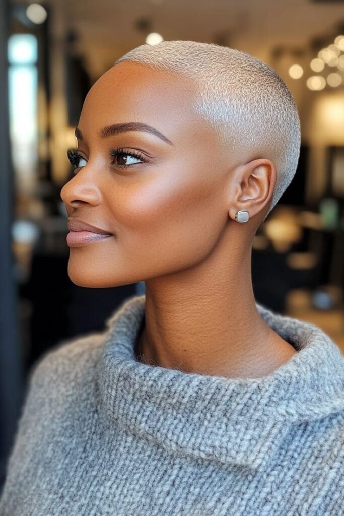 Platinum Buzz Cut Beauty