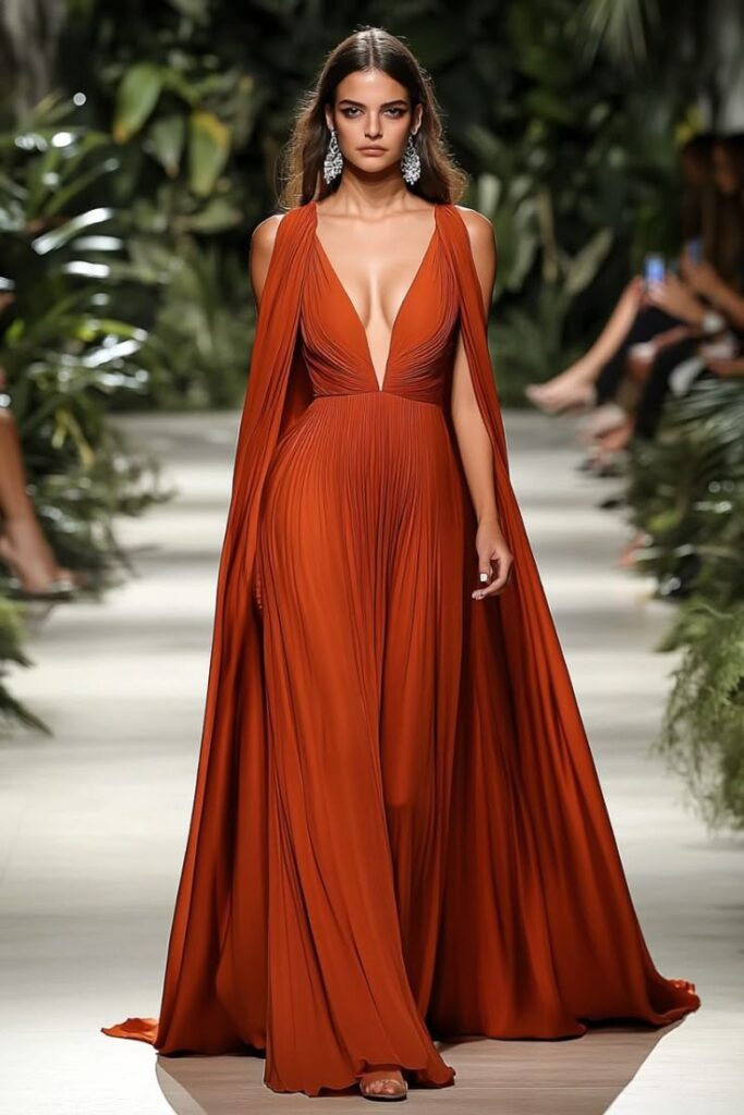 Rust and Terracotta Bohemian Gown