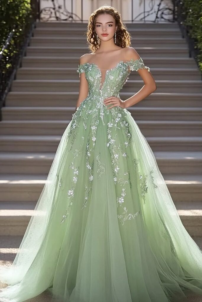 Sage Green or Earthy Moss Toned Gown