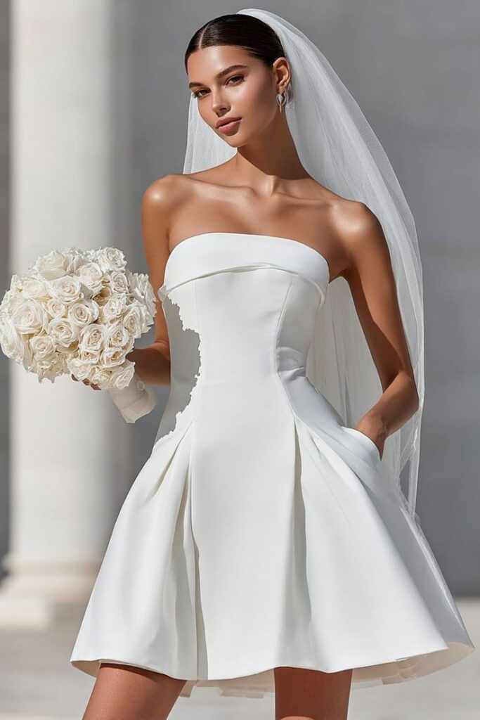 Short Cocktail Dress with Architectural Shape