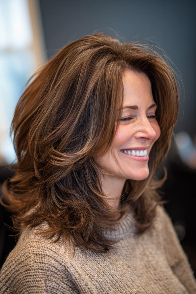 Shoulder-Length Cut with Invisible Layers
