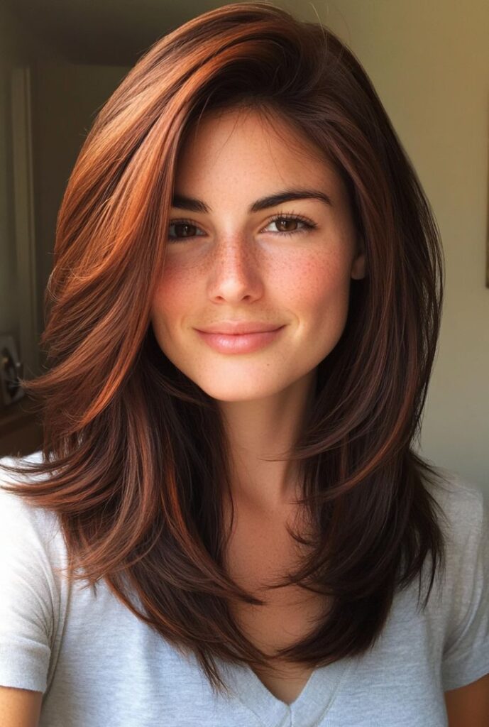 Shoulder-Length Lob with Side Part