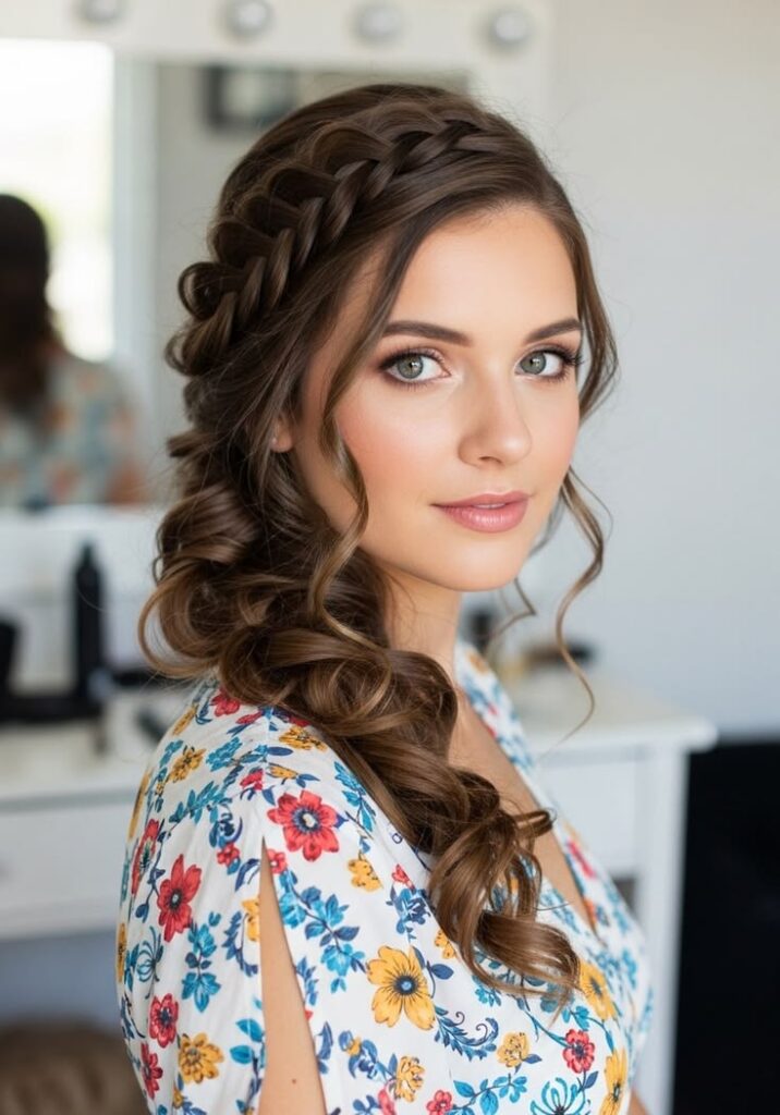 Side Braided Half Ponytail