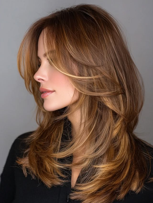 Side-Swept Bangs with Layers