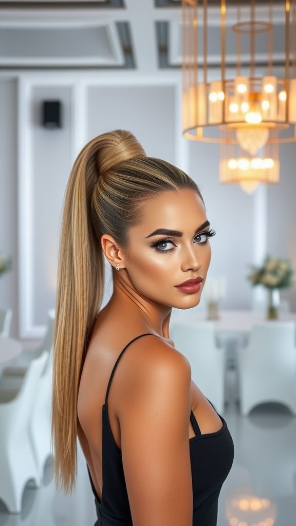 Sleek Glass Hair Ponytail