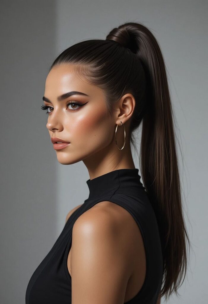Sleek Shaved Ponytail Look
