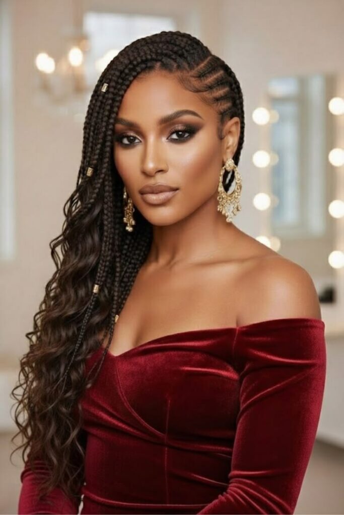 Sleek Side Cornrow Braids