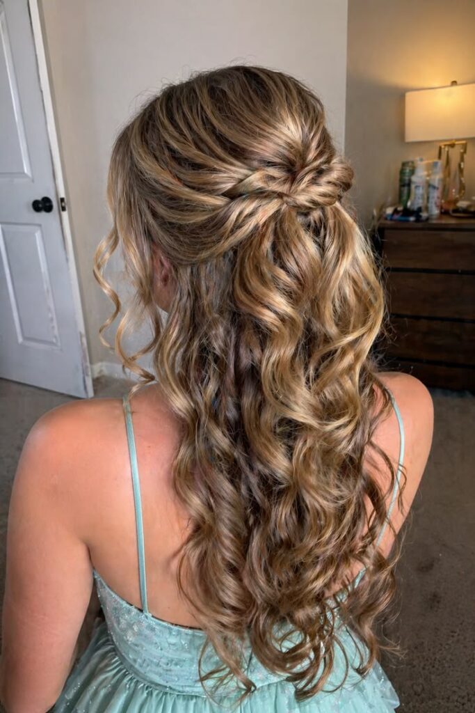 Soft Curly Half-Up Hairstyle