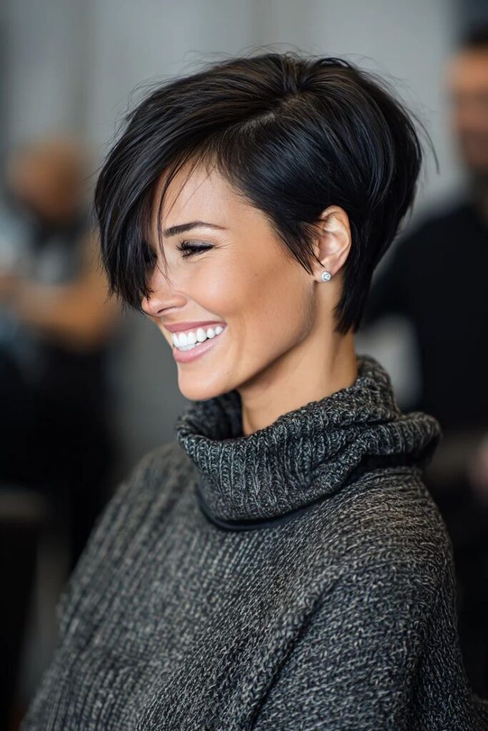 Tapered Pixie with Long Crown for Thick Hair Lift