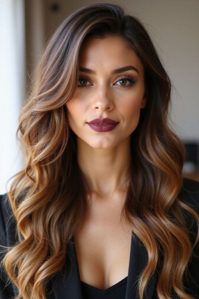 Thick Wavy Hair with Deep Side Part