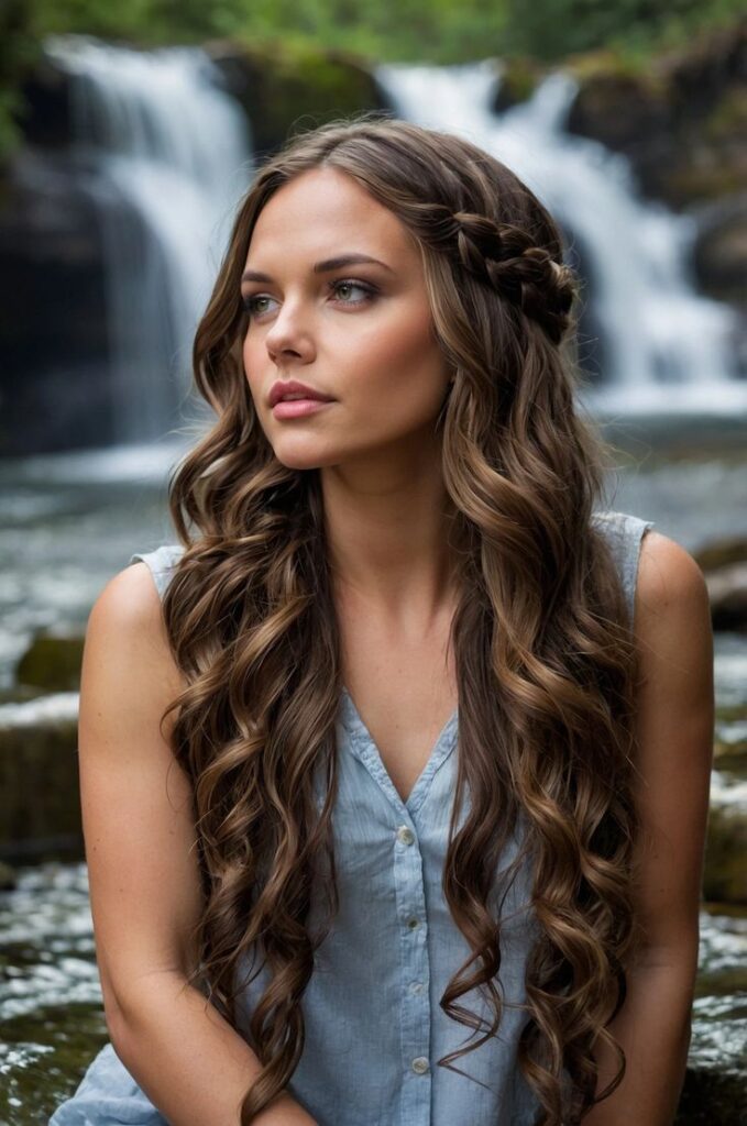 Waterfall Half-Braided Hairstyle