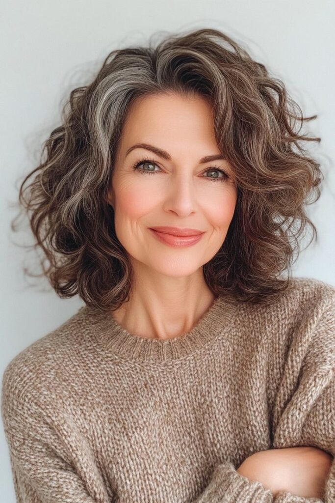 Wavy Medium-Length Cut for Gray Hair