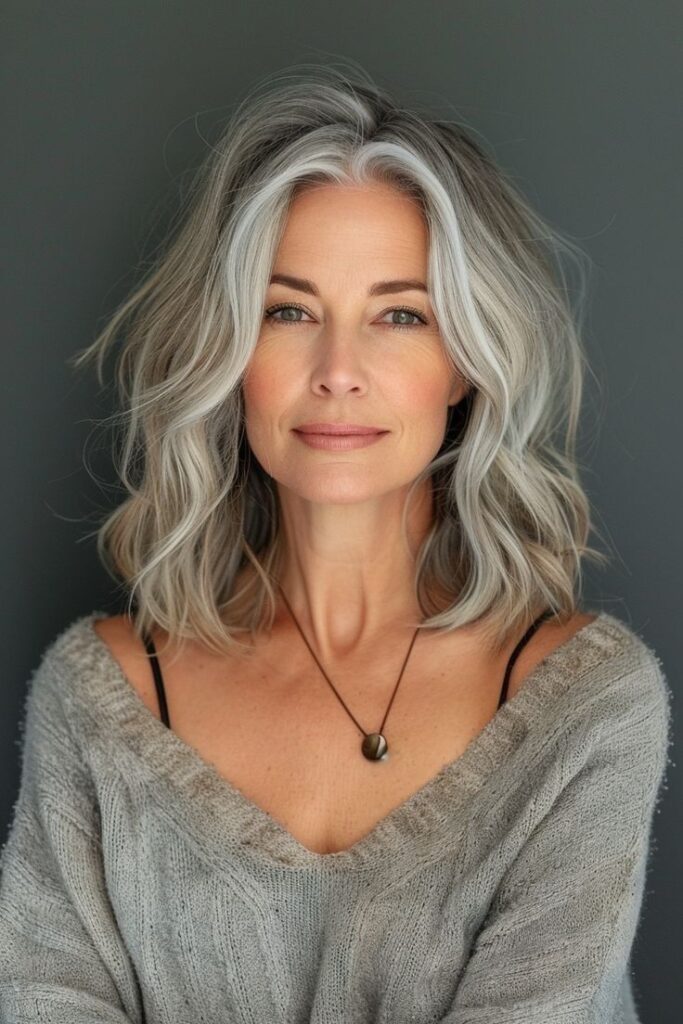 Wavy Shoulder Cut with Feathered Fringe