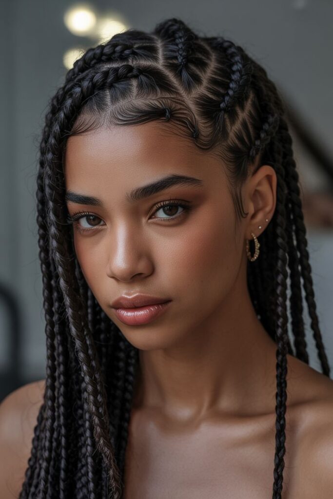Zig-Zag Part Braided Style