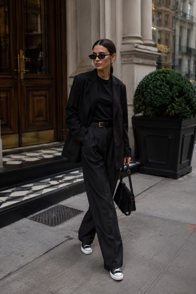 All Black Minimal Casual Street Look