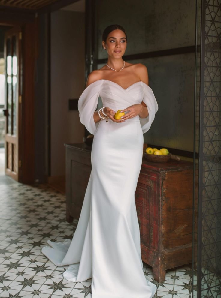 Chic Modern Minimalist Bridal Dress