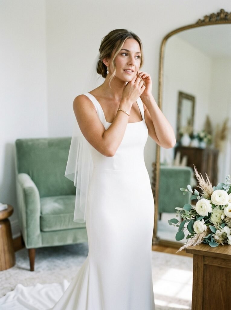 Chic Square Neck Modern Bridal Dress Stop Scrolling!” Bridal Outfit Idea That Are Pure Wedding-Day Perfection