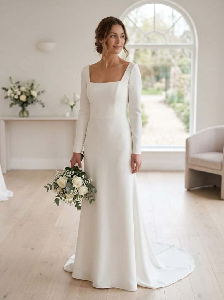 Chic Square Neck Modern Bridal Dress The Ultimate Bridal Outfit Inspiration Guide Elegant Looks You’ll Want to Save Instantly