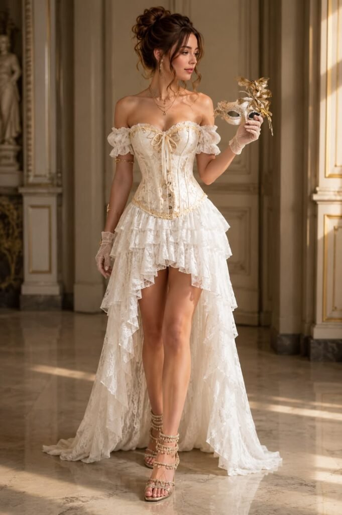 Detachable Overskirt Bridal Gown
