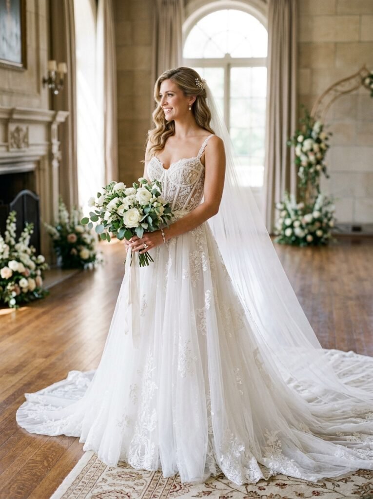Elegant Corset Bodice Couture Bridal Gown Stop Scrolling!” Bridal Outfit Idea That Are Pure Wedding-Day Perfection