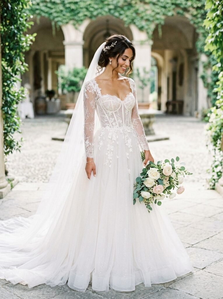 Elegant Corset Bodice Viral Bridal Gown Viral Bridal Outfit Ideas Gorgeous Wedding Looks That Will Make You Say “Yes!”