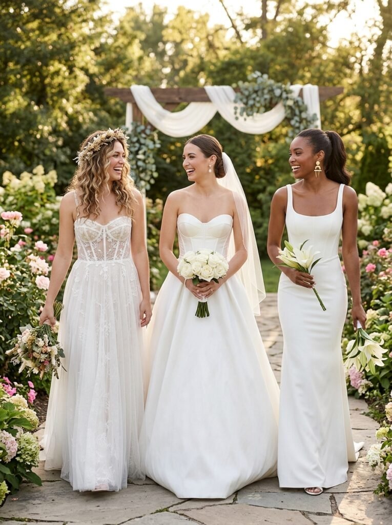 Elegant Corset Bodice Wedding Dress Bridal Outfit Idea for Every Wedding Style