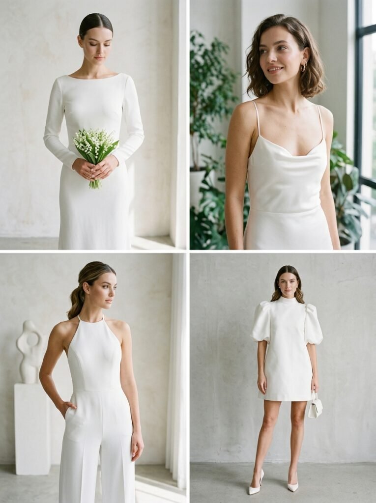 Modern Minimalist Bridal ChicThe Ultimate Bridal Outfit Inspiration Guide Elegant Looks You’ll Want to Save Instantly