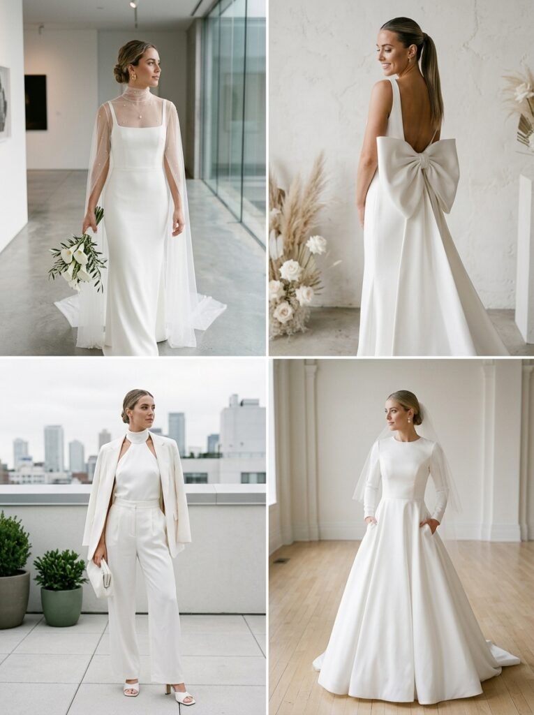 Modern Minimalist Chic Bridal Look Viral Bridal Outfit Ideas Gorgeous Wedding Looks That Will Make You Say “Yes!”