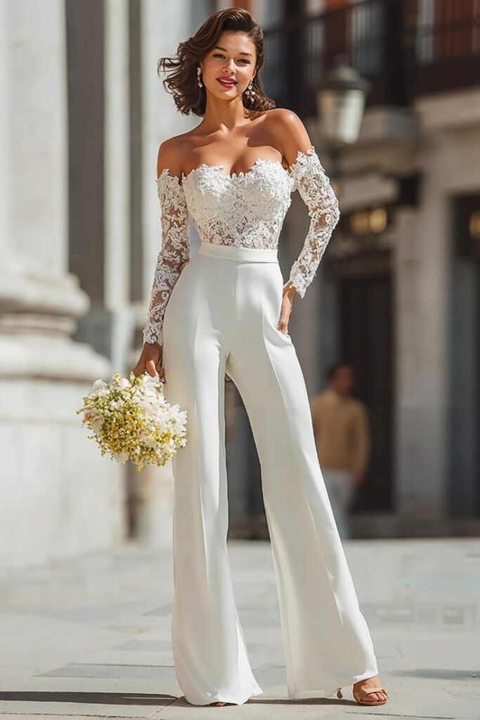 Modern Two Piece Bridal Set