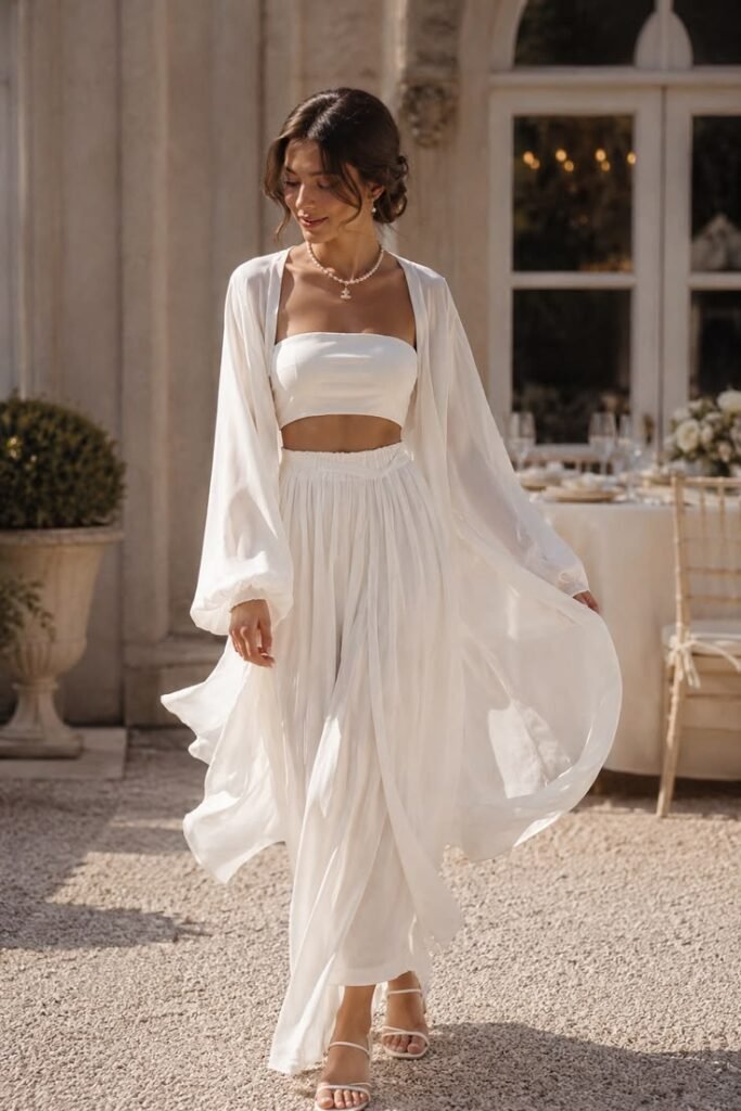 Modern Two Piece Bridal Set