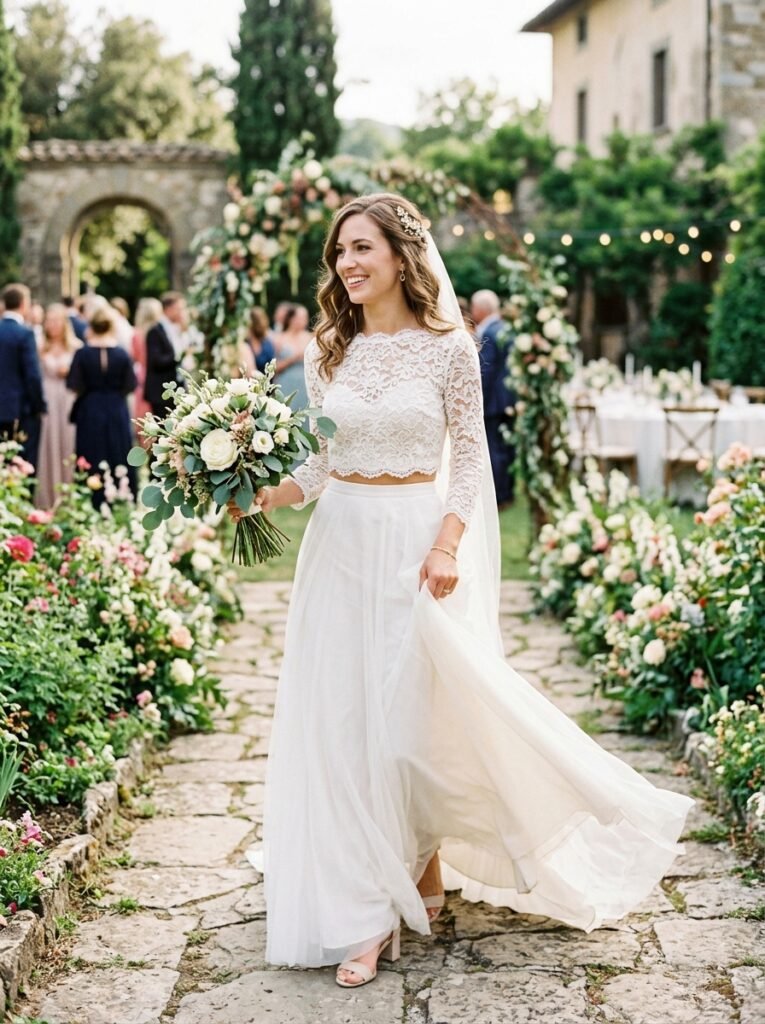 Modern Two Piece Bridal Set Trend Stop Scrolling!” Bridal Outfit Idea That Are Pure Wedding-Day Perfection