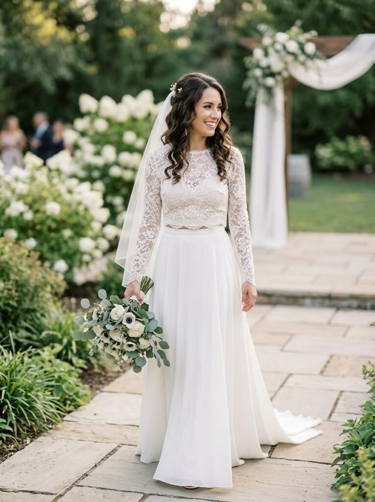 Modern Two Piece Bridal Set Trend Stop Scrolling!” Bridal Outfit Idea That Are Pure Wedding-Day Perfection