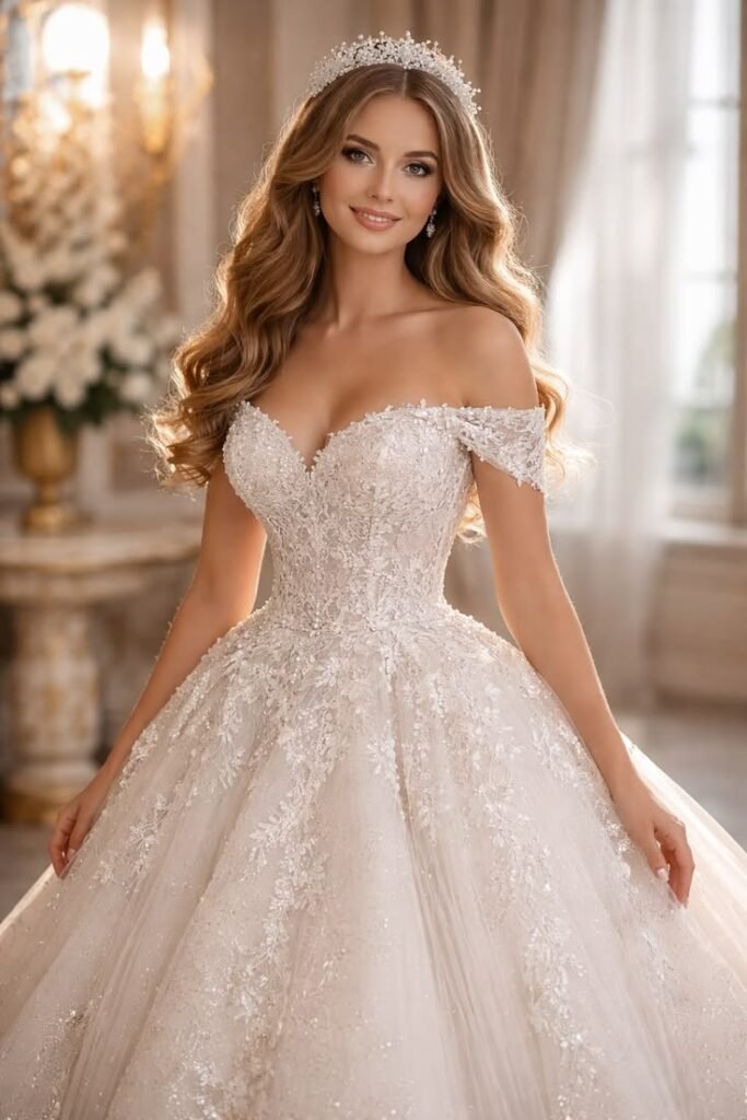 Off Shoulder Princess Ball Gown