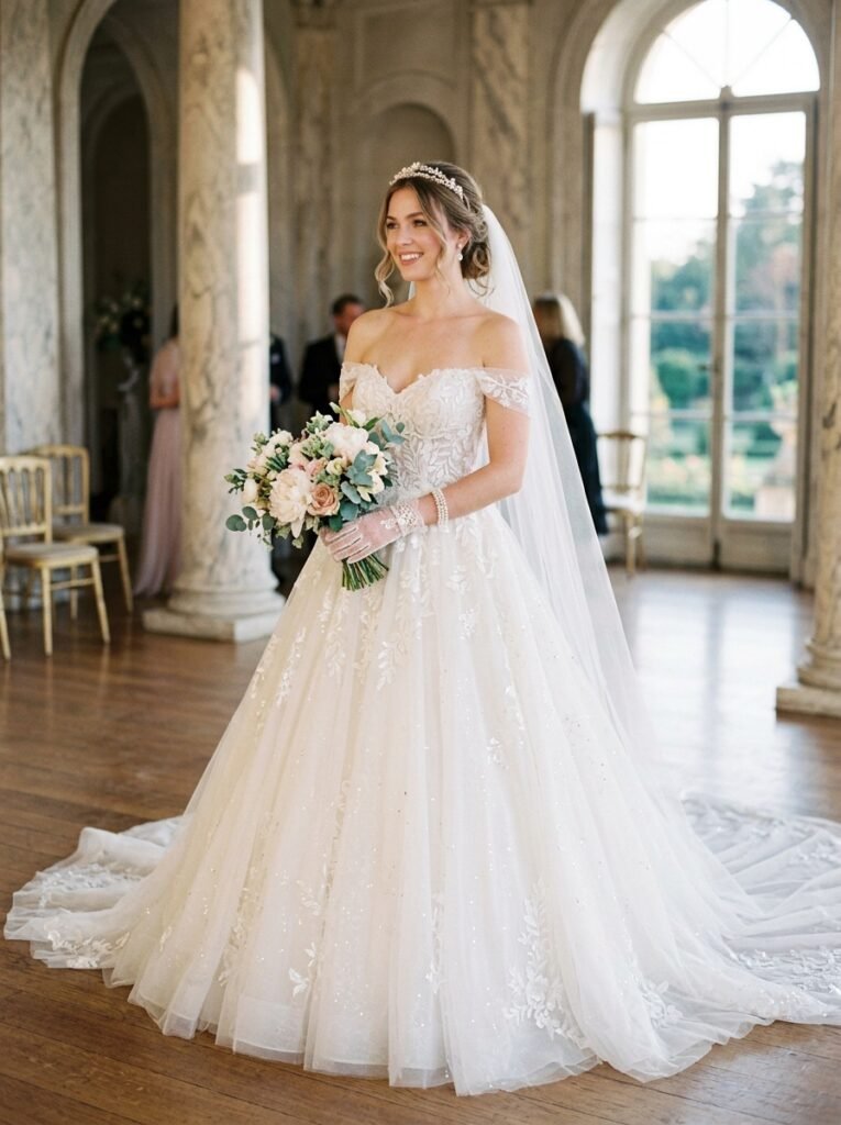 Off Shoulder Princess Ball Gown Bridal Look The Ultimate Bridal Outfit Inspiration Guide Elegant Looks You’ll Want to Save Instantly