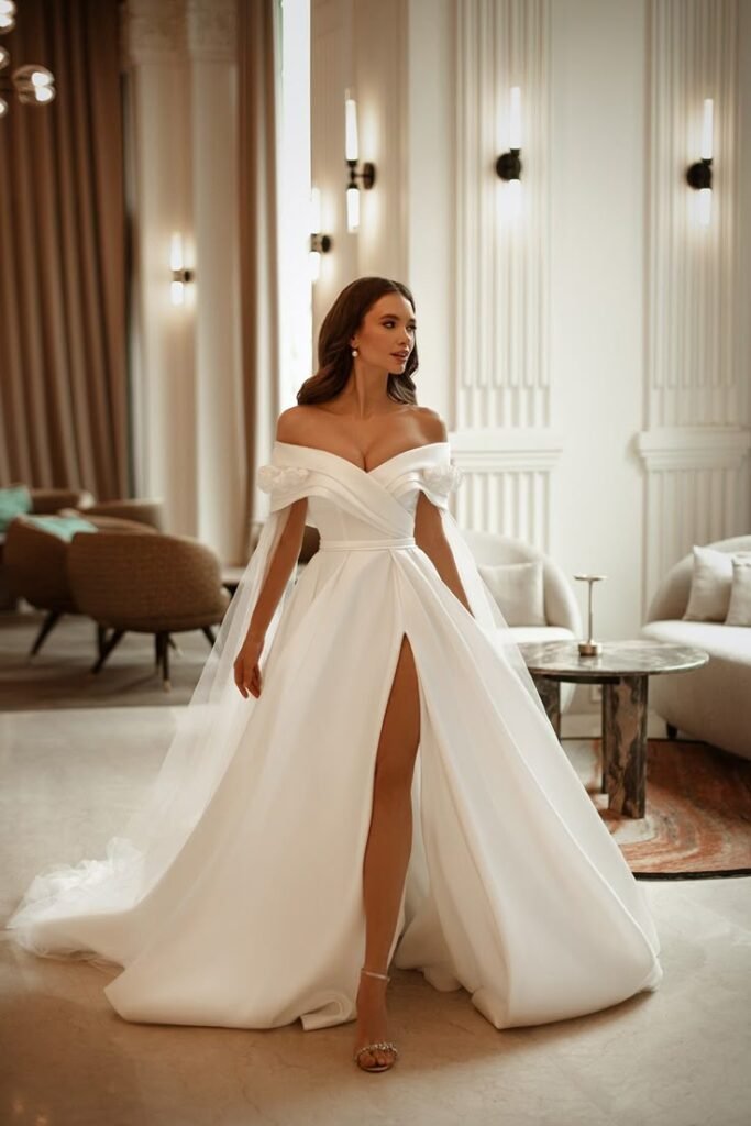 Off Shoulder Romantic Bridal Gown