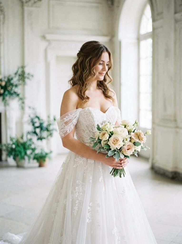 Off Shoulder Romantic Bridal Gown The Ultimate Bridal Outfit Inspiration Guide Elegant Looks You’ll Want to Save Instantly