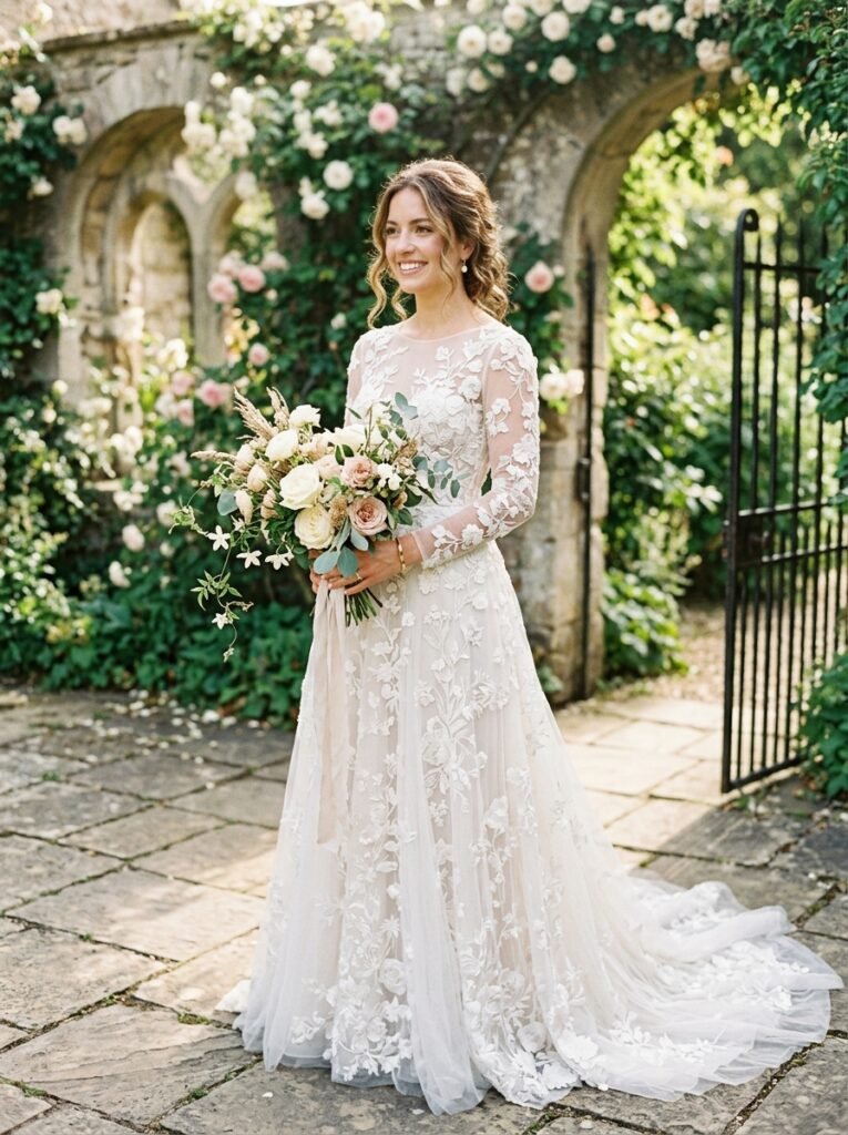 Romantic Floral Lace Bridal Dress Stunning Stunning Bridal Outfit Idea for Every Wedding Style