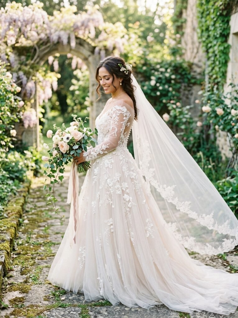 Romantic Lace Fairytale Bridal Dress Jaw-Dropping Bridal Outfit Ideas Every Bride Will Be Saving on Pinterest This Year