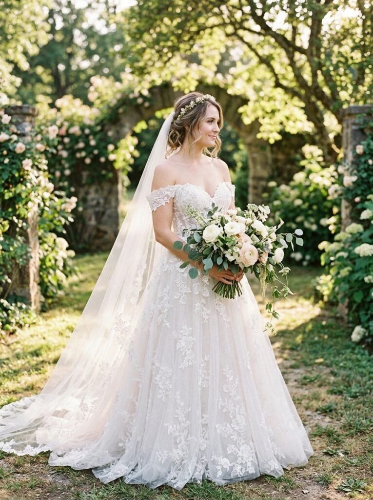 Romantic Lace Fairytale Bridal Dress Stop Scrolling!” Bridal Outfit Idea That Are Pure Wedding-Day Perfection
