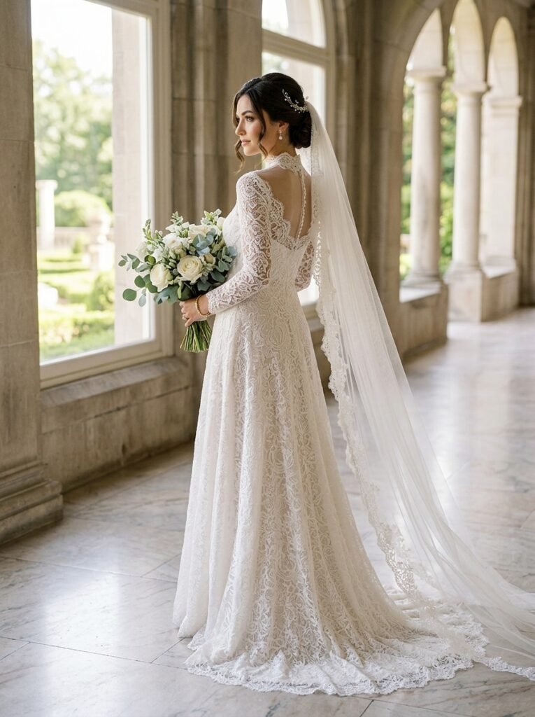 Royal High Neck Lace Bridal Elegance The Ultimate Bridal Outfit Inspiration Guide Elegant Looks You’ll Want to Save Instantly