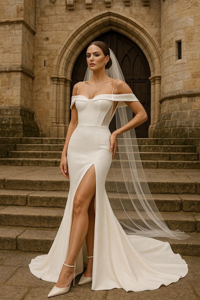 Sleek Crepe Wedding Gown