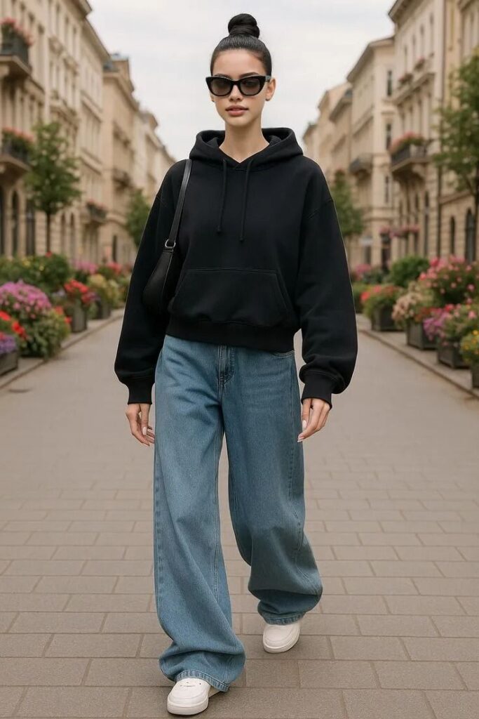 Soft Hoodie With White Jeans Fresh Pastel Mood