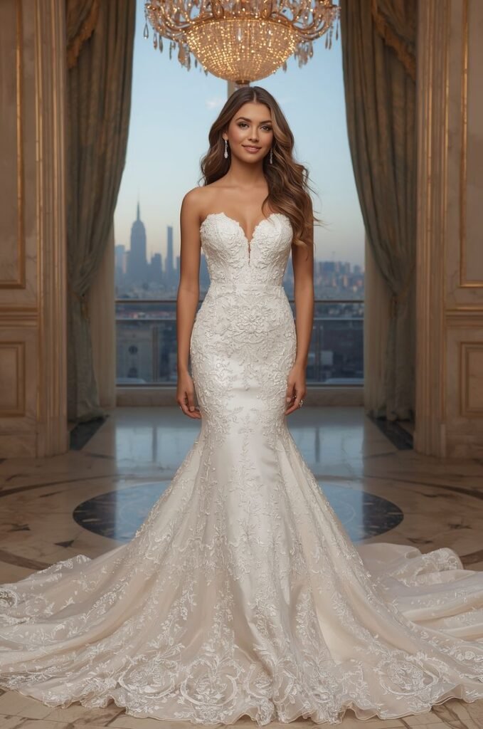 Sparkling Crystal Bridal Mermaid Dress